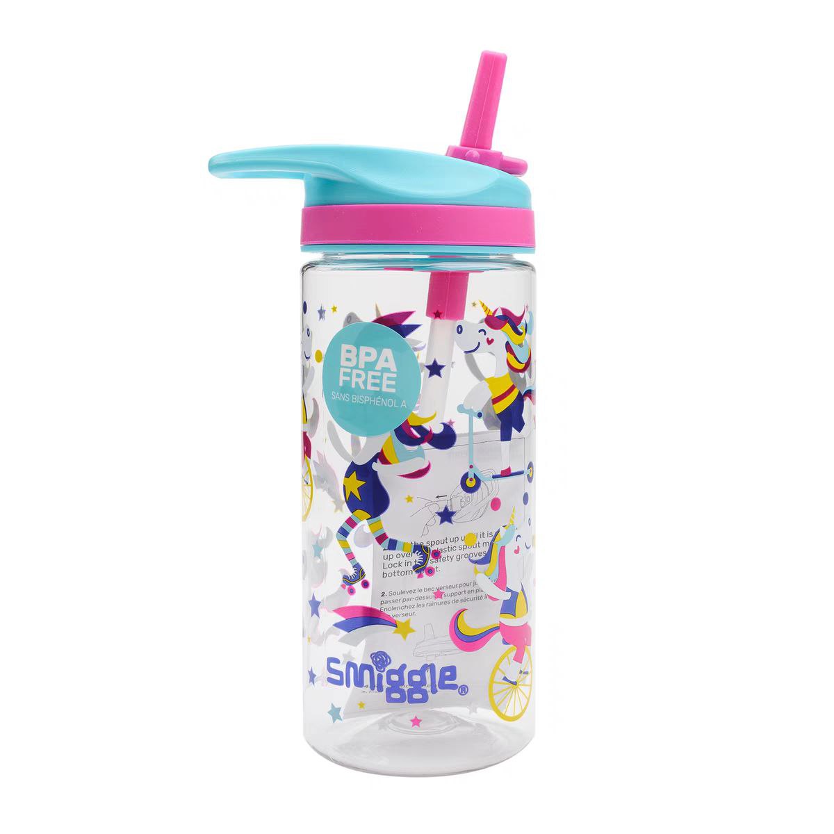 Smiggle Bottle 440ml Unicorn Design 17.5cm