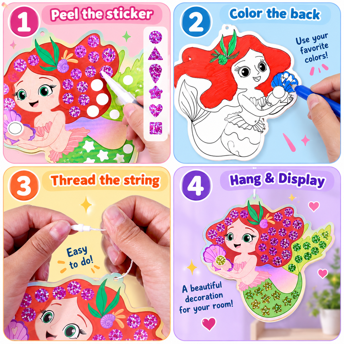 DIY Mirror Mosaic Sticker Art Kit – 720+ Stickers | Size 20×18cm