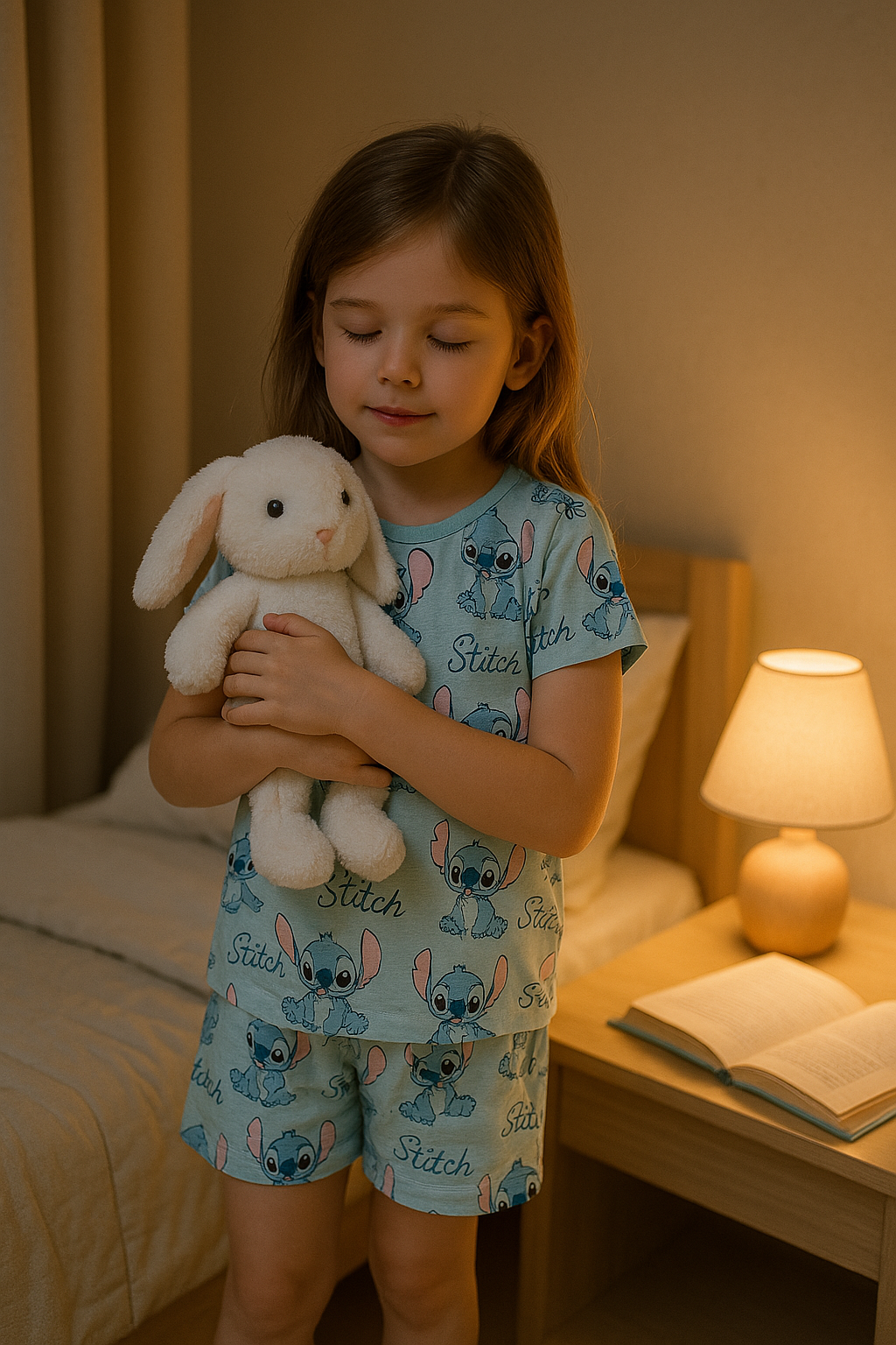 Pyjama For Girls Stitch Design Set Of 2 Pcs Size 6-14y