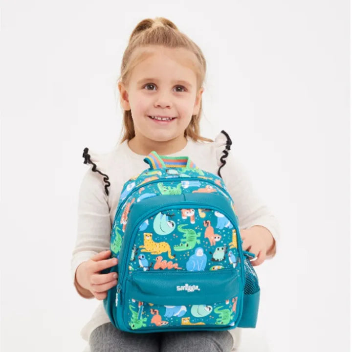 Smiggle Backpack | Mini | Green Animals | 26cm