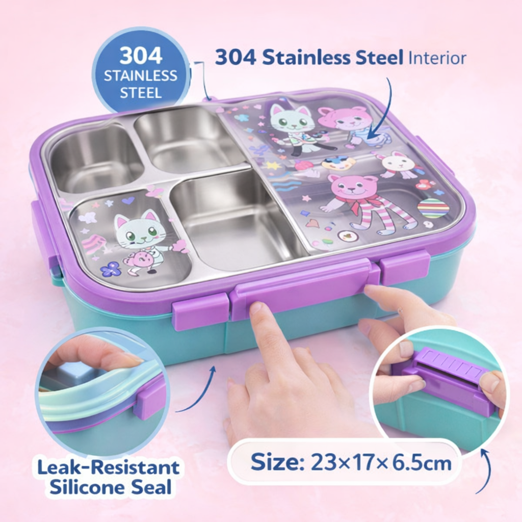 🧊Smiggle Gabby's Dollhouse Lunch Box | Stainless Steel | 23x17x6.5cm