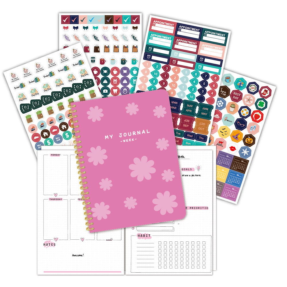 Week Journal With Stikers. To do list