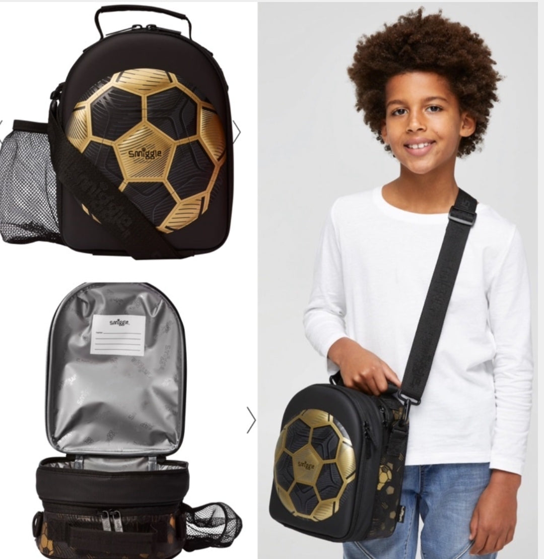 Smiggle Lunch Bag Gold Football Design