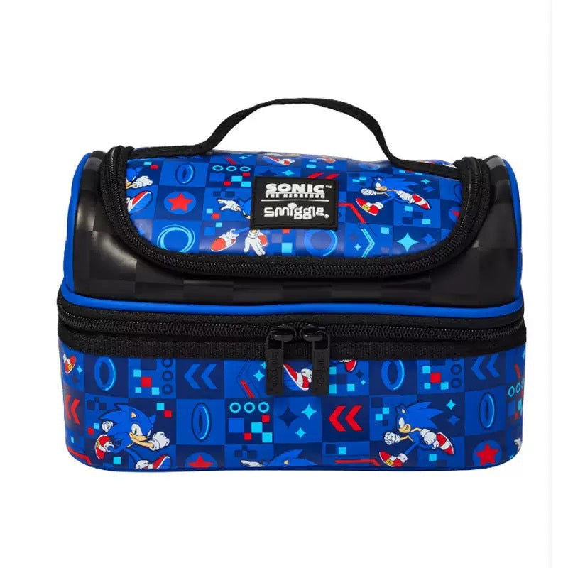 Smiggle Sonic Design Set Of 3pcs Bottle Lunch Box Backpack 42cm