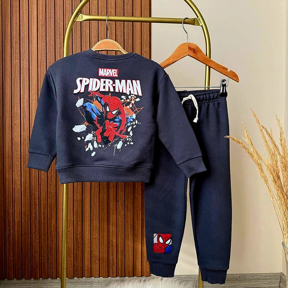 Grey Spiderman Outfit Cotton 100% 2-8y