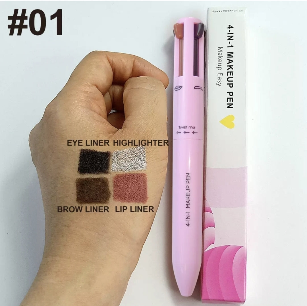 4 In 1 Makeup Pen Eyebrow Pencil Waterproof Drawing Eye Brow Long Lasting Easy Color Eyeliner Eyebrow Pen