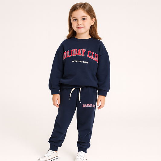 Navy Blue Outfit For Girls 2pcs 9-10y