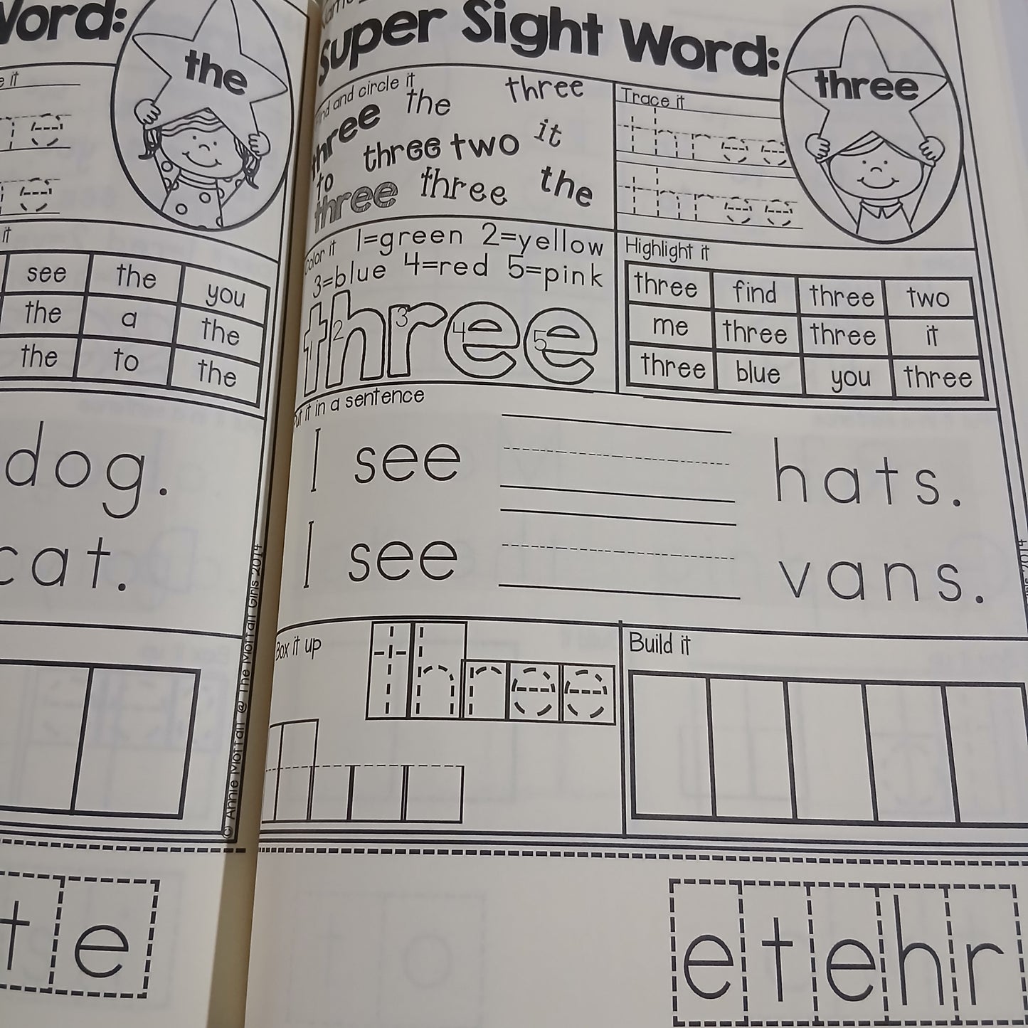 Sight Word Super Stars Pre-Primer No Prep Packet