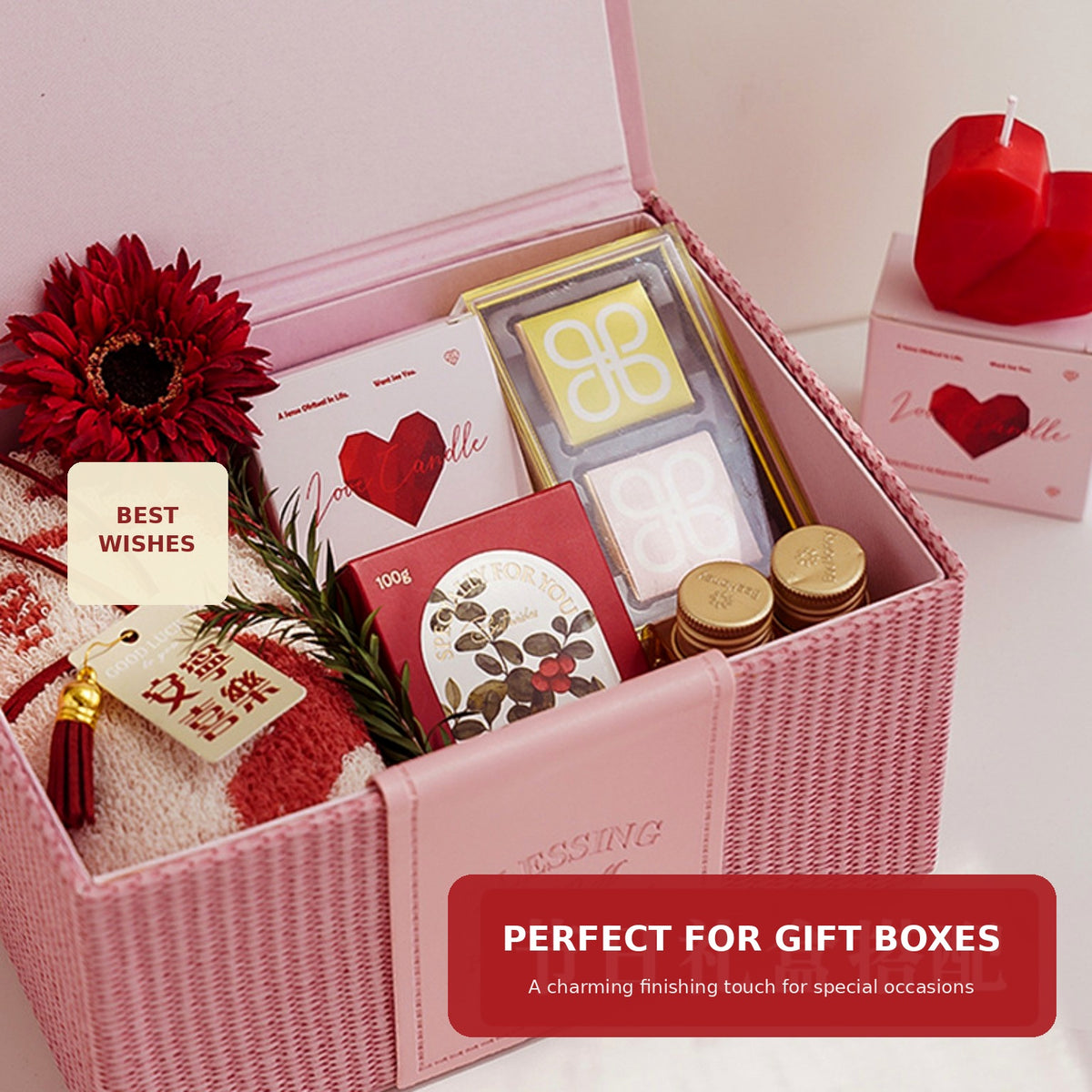 Geometric Heart Scented Candle – Velvet Rose | Romantic Gift & Décor