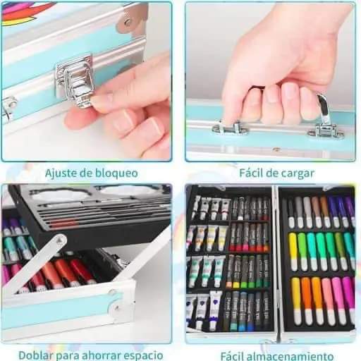 Color Set Deowong Case Bag Color Bag 145 Pieces Unicorn Design Best Gift Kids