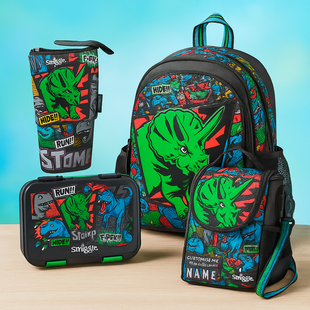 Smiggle Dinosaur Design 3pcs Set Backpack 36cm
