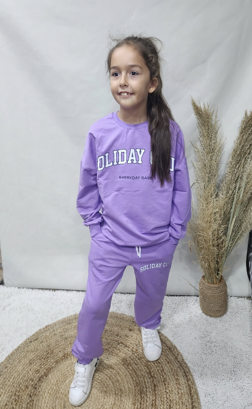 Purple Cotton 100% Outfit Long Sleeve Size 5-10y