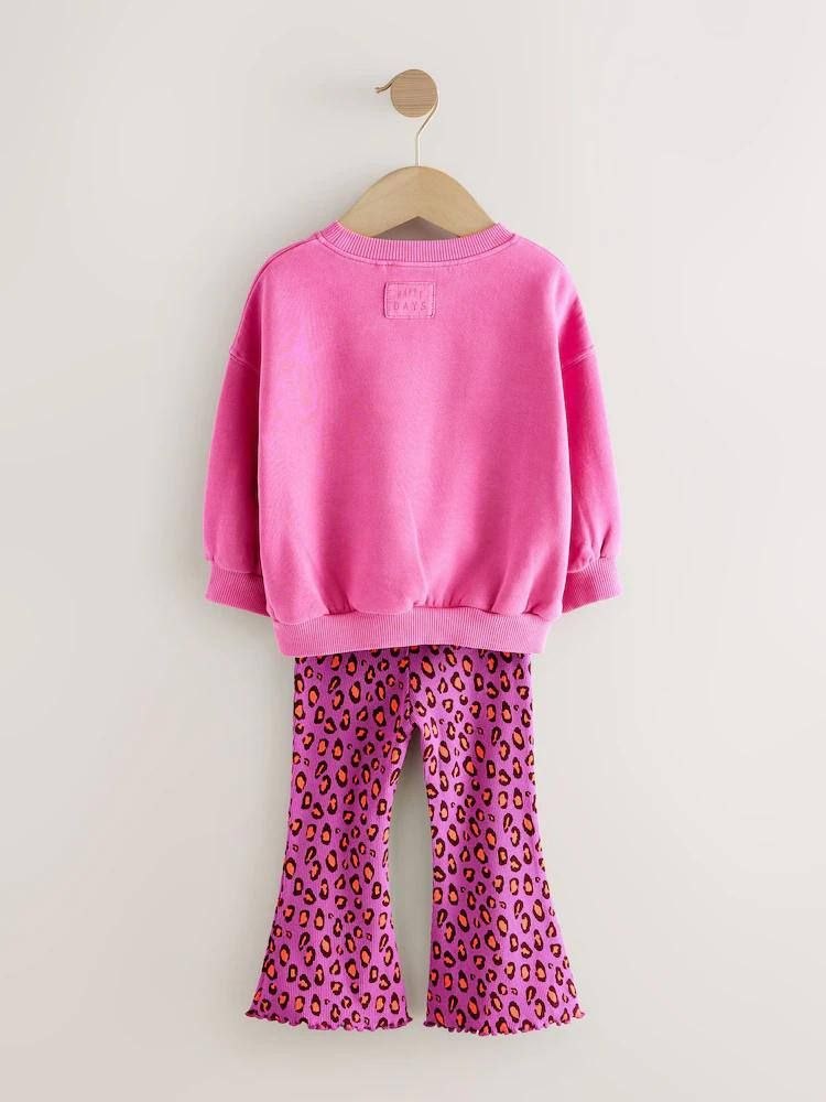 Outfit Cotton Heart Design Set Of 2 Pcs Size 2-8y