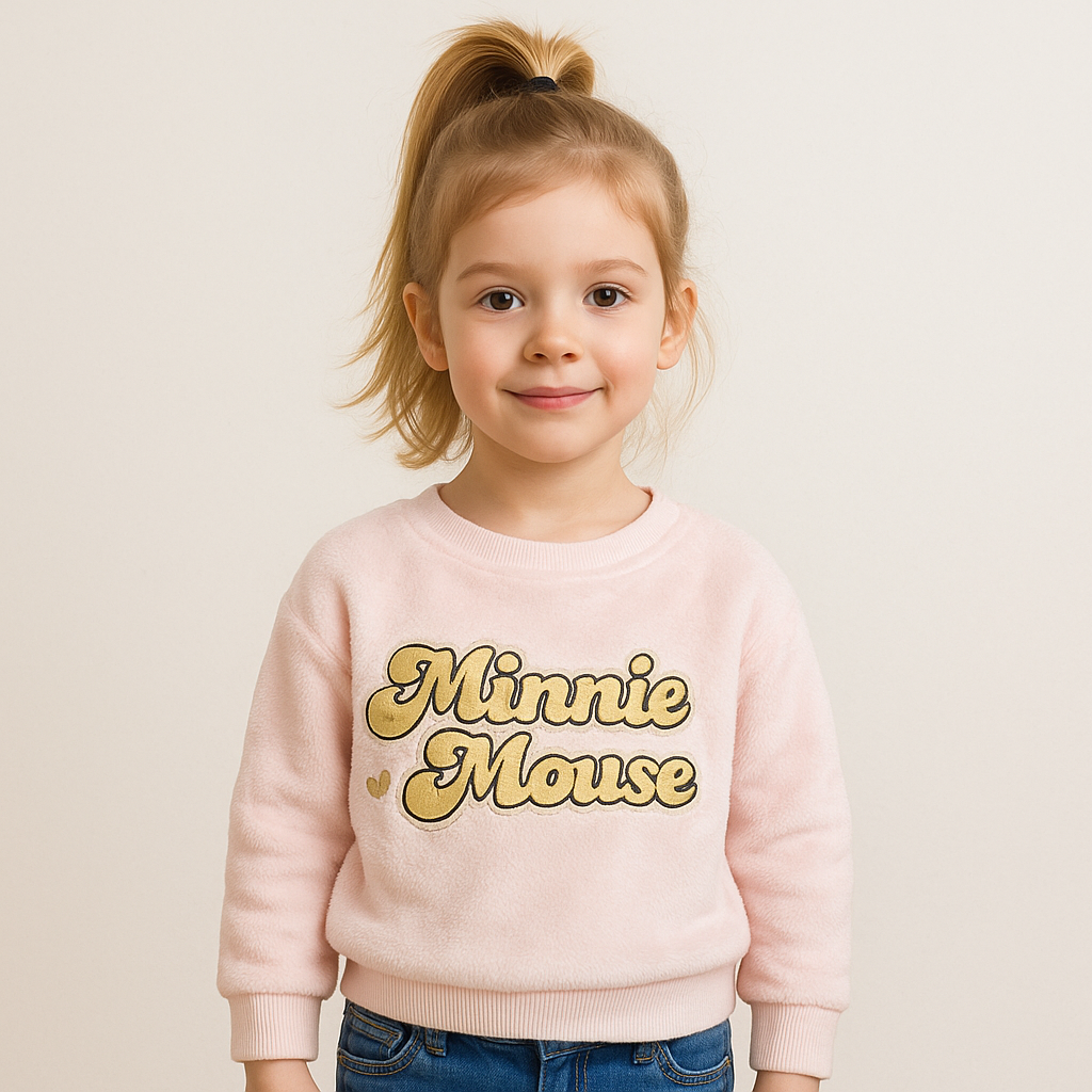 Sweater Light Pink Minnie Mouse Design Size 1-5y