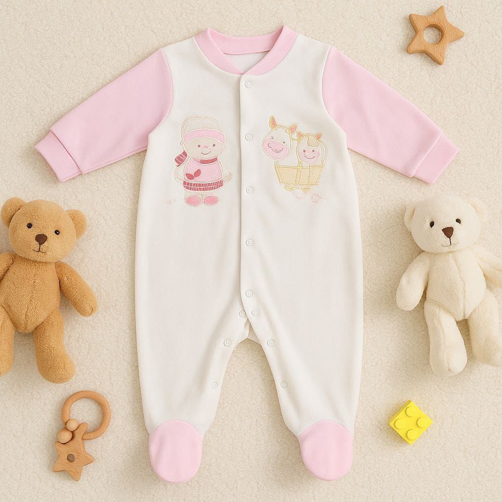Jumpsuit For Baby Girl Cute Animals Design Size 0-12 Months