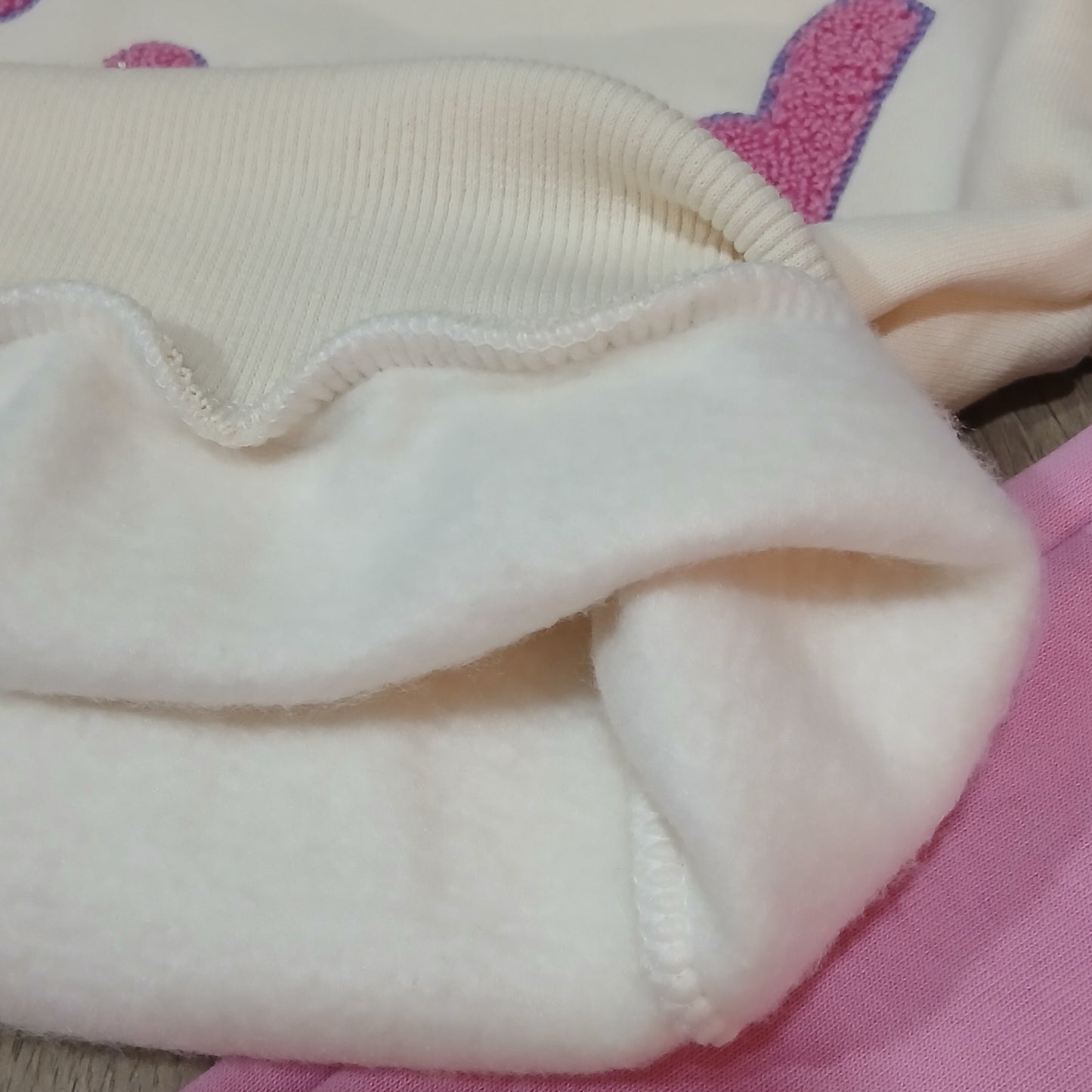 Outfit Warm With Fleece Good Flower Design Size 3-12y