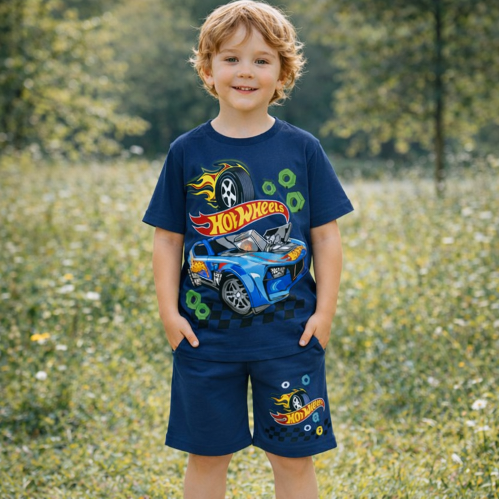 Boys Cotton Hot wheels – Soft Summer Outfit Size 3-10y