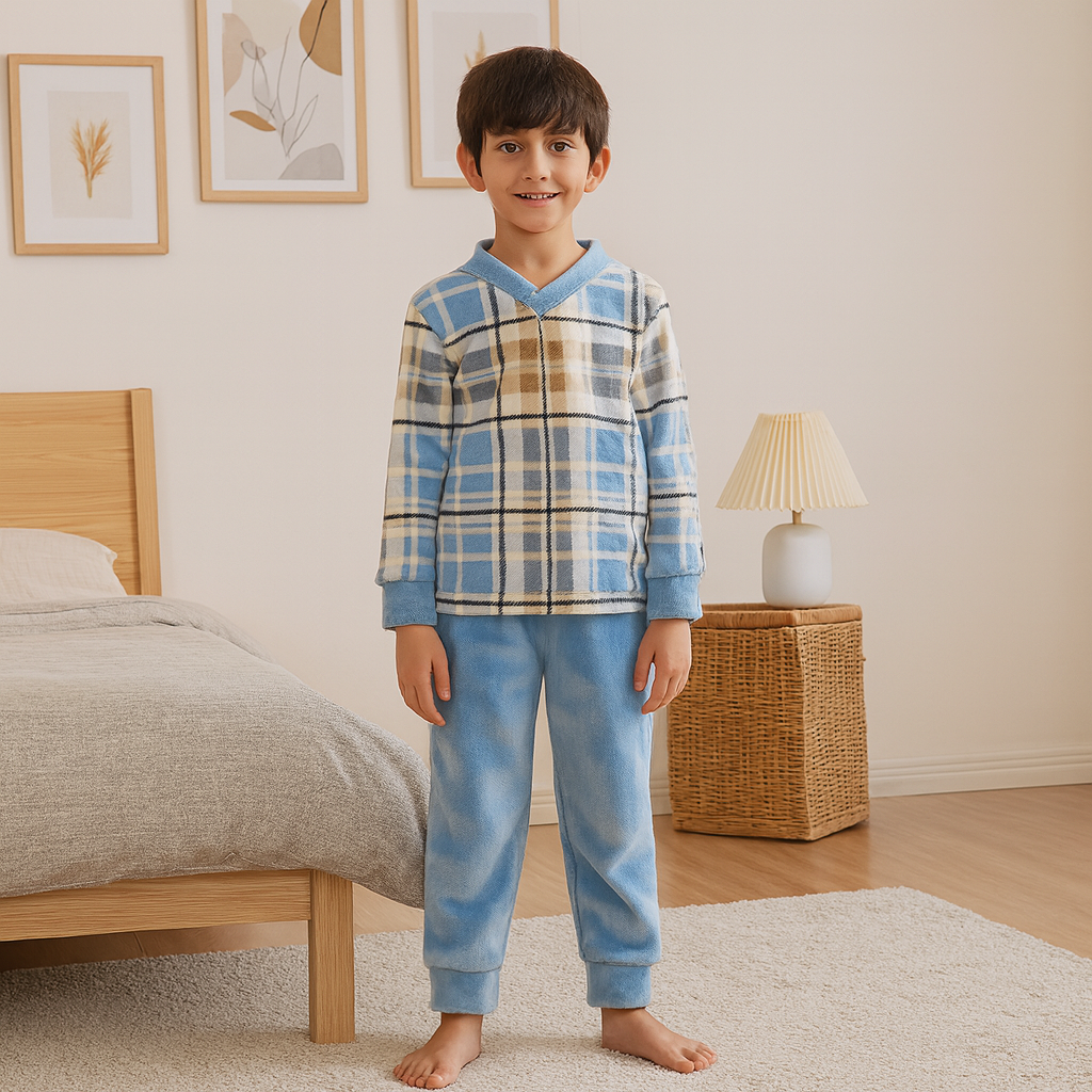 Warm Winter Pijama Light Blue Size 1-16y