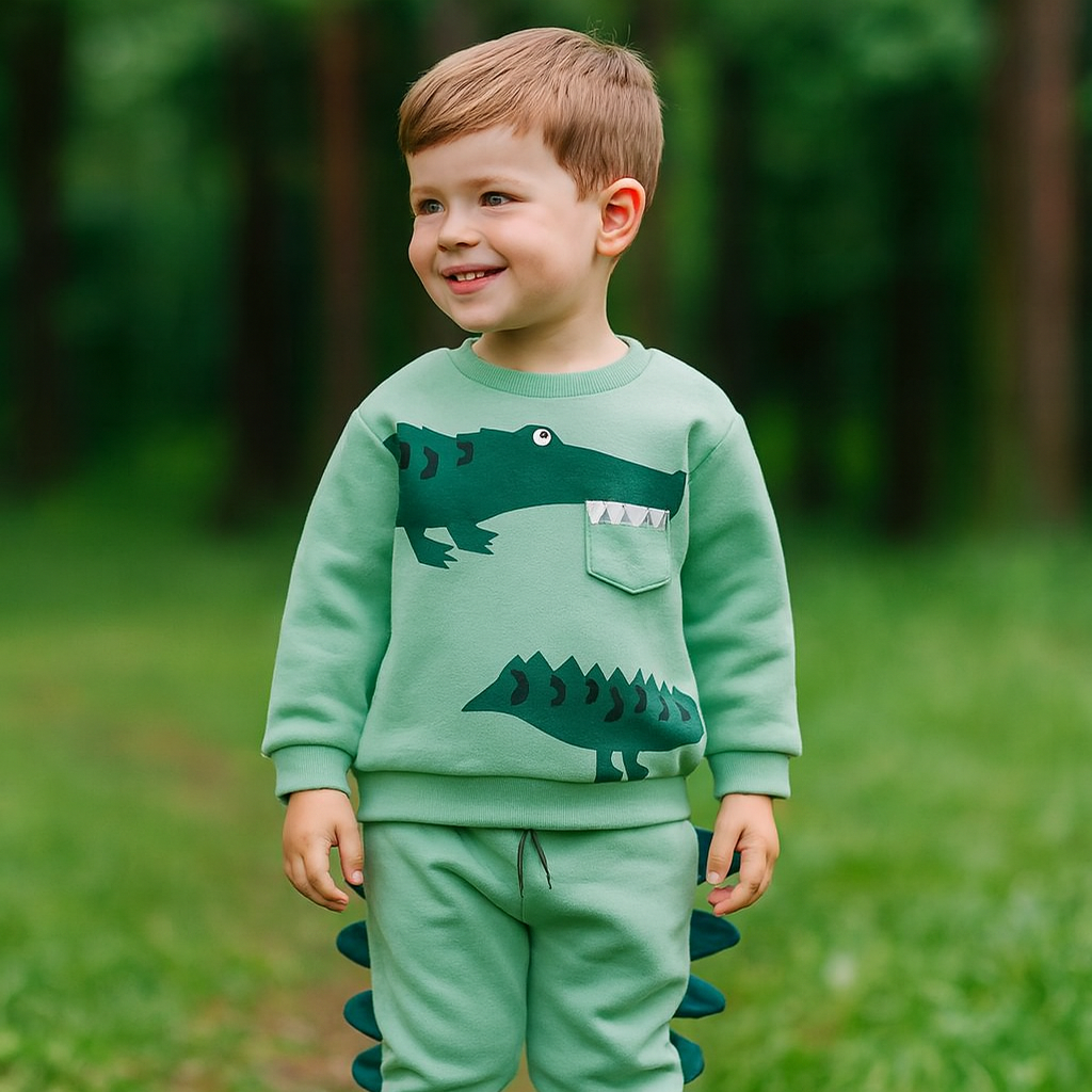 High-quality Warm Set 2 pcs Crocodile Design Size 5-6y
