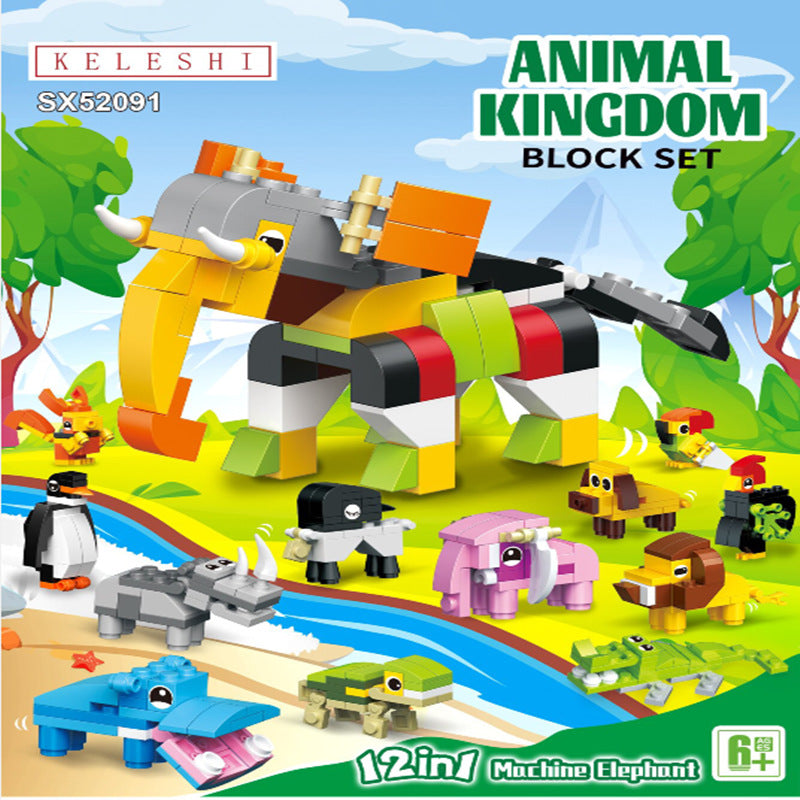 Building Blocks Animals 12in1-3D Puzzle,Logic&Tricky Games