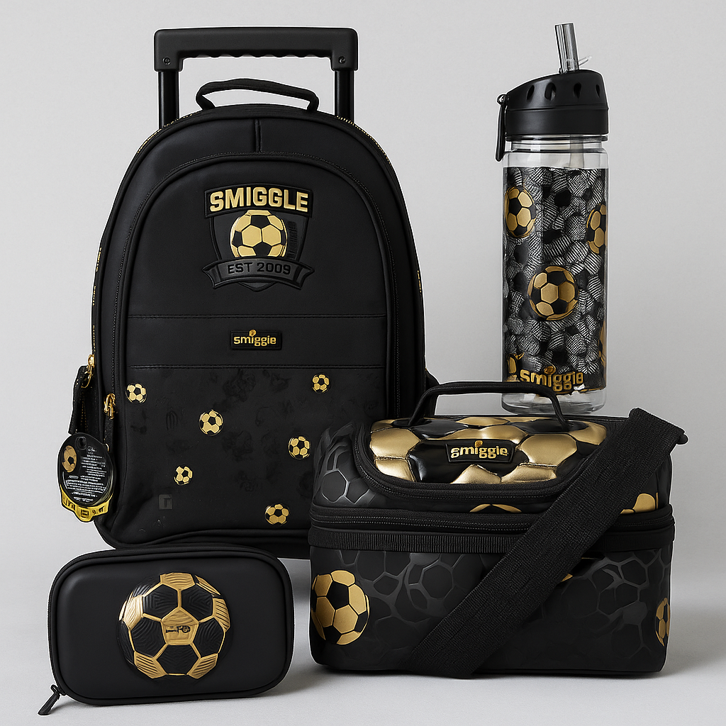 Smiggle 4pcs Set Football Design Backpack 42cm