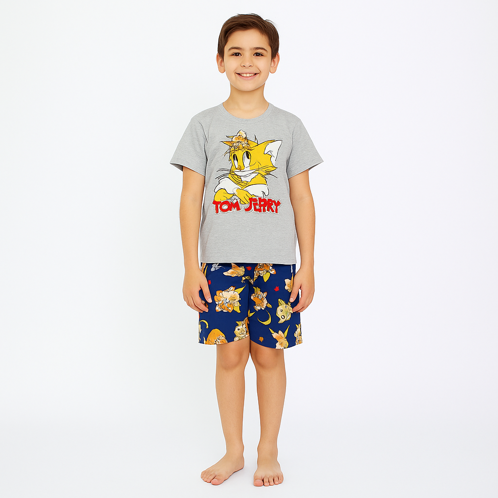 Pyjama For Kids Tom&Jerry Design Set Of 2 Pcs Tshirt&Short size 10-12y