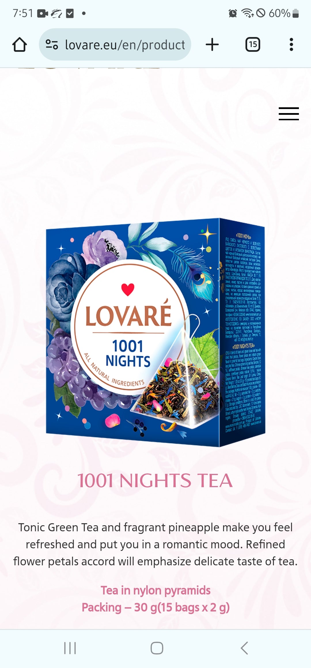 Lovare Tea in Pyramids Made in Ukraine