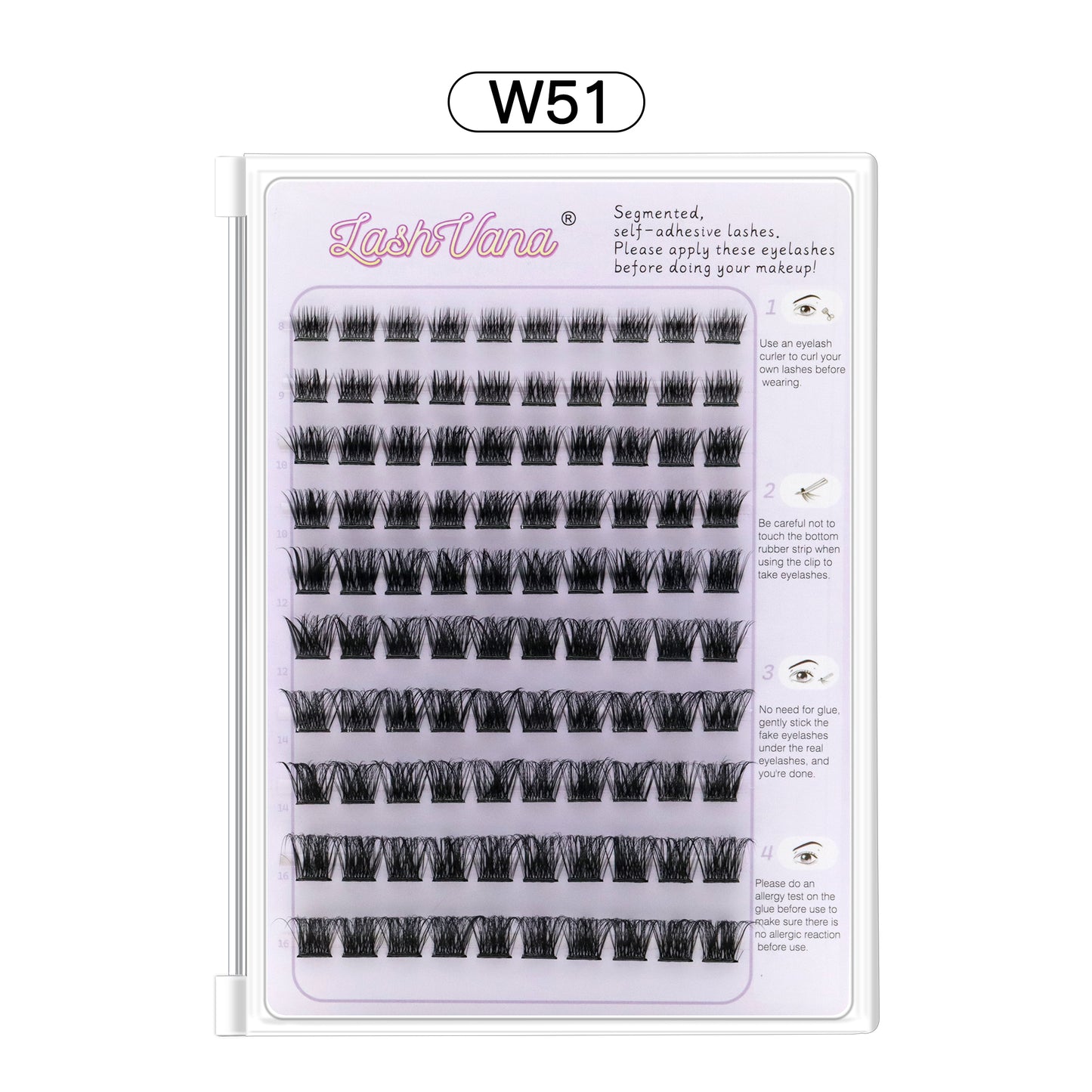 Lash Vana Segmented Self-adhesive Lashes W50-W51