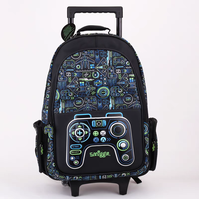 Smiggle Game Design Set Of 3pcs Bottle Lunch Bag Backpack 42cm