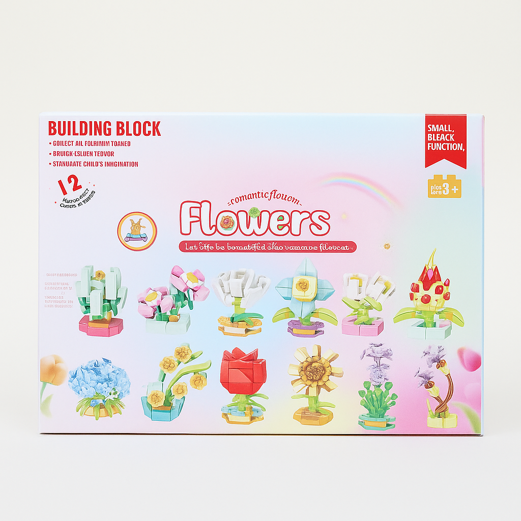 Building Blocks Flower Kits For Girls-12 Assorted Design