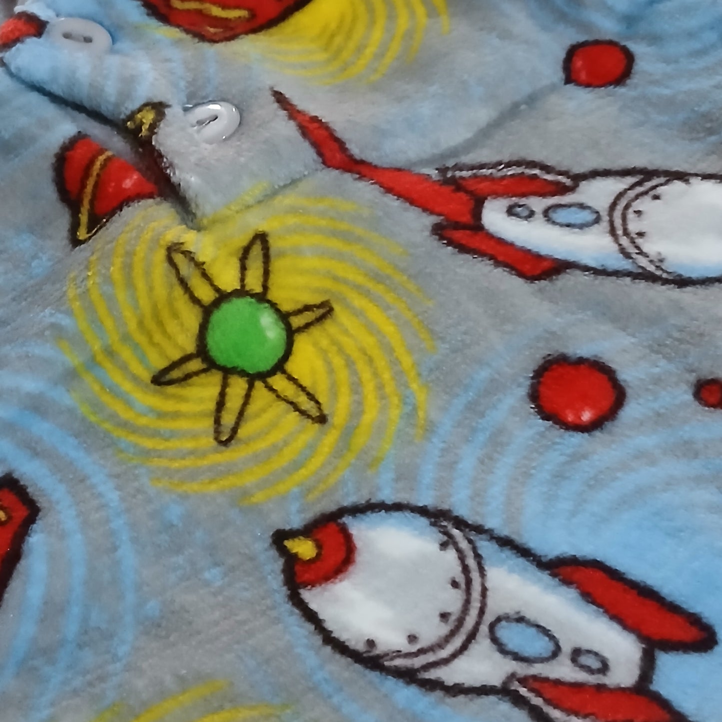 Pyjama Warm Light Grey For Boys Rocket Design Size 1-4y
