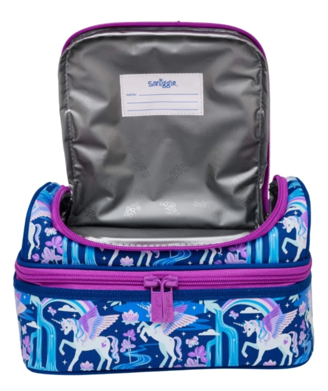 Smiggle Lunch bag - Blue Unicorn | 24.5x16.5x15cm
