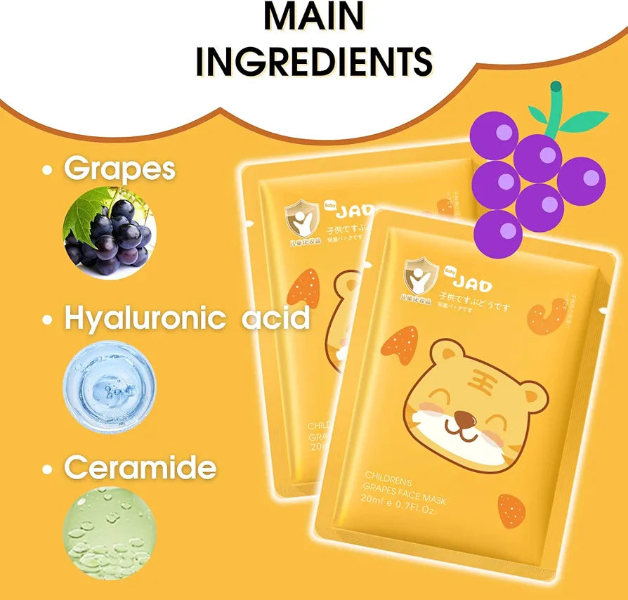 Face Mask Skincare for Teenage Animal Cute Painted Sheet Mask, Fruit Sheet Face Mask Set, Hydrating Face Mask Beauty