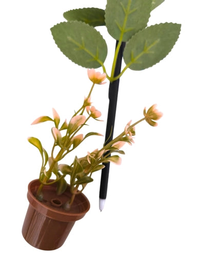 Rose Flower Pen with Decorative Pot Stand