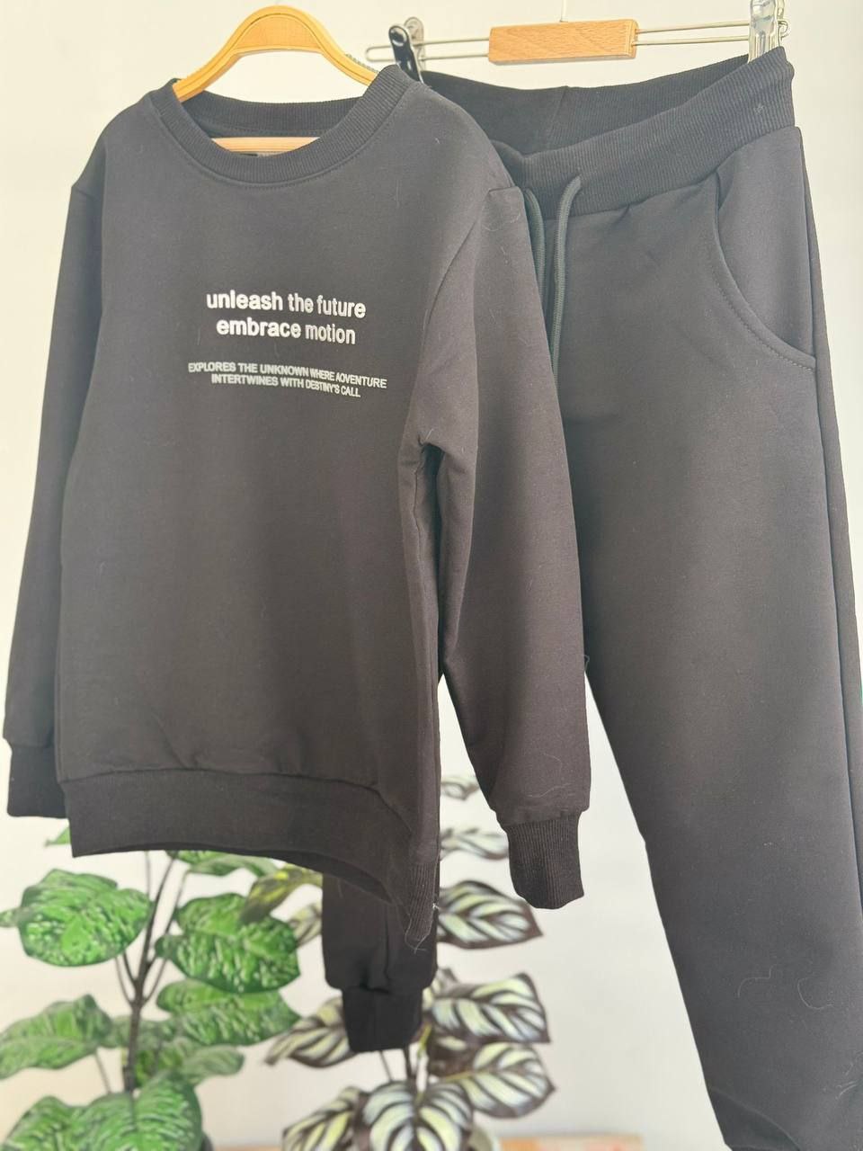 Kids’ Charcoal Black Cotton Outfit Set | 5–14Y
