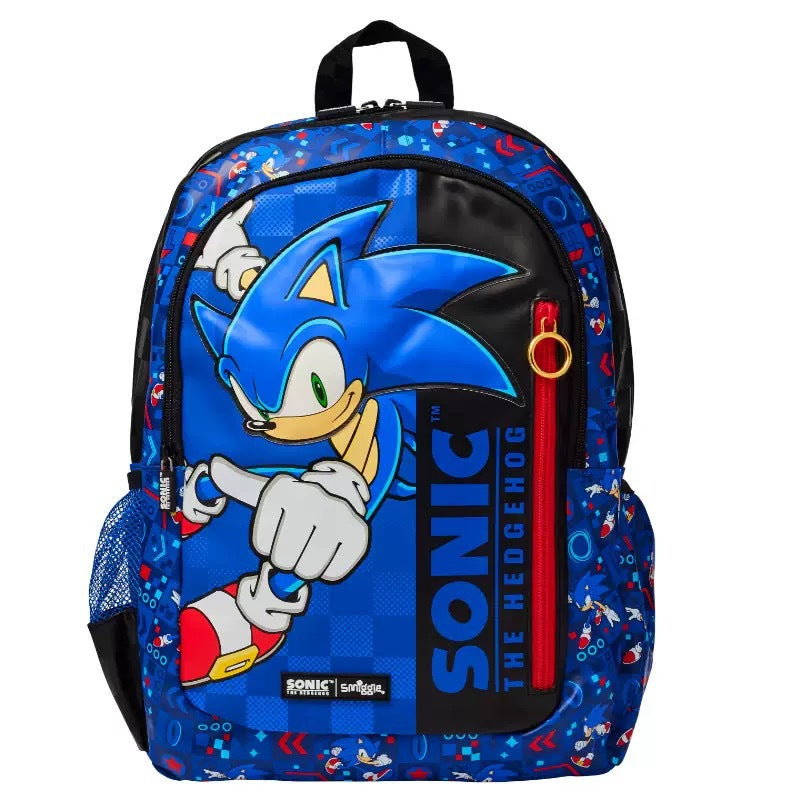 Smiggle Sonic Design Set Of 3pcs Bottle Lunch Box Backpack 42cm