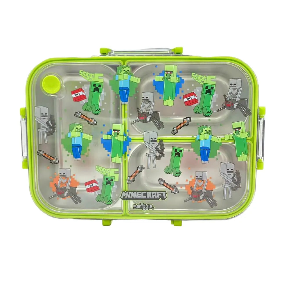 🧊Smiggle Minecraft Lunch Box | Stainless Steel | 23x17x6.5cm
