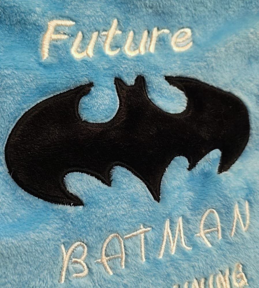 Pyjama Warm Light Blue BatMan Design Size 2-8y