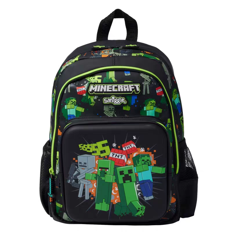 Smiggle Minecraft Design Set Of 3pcs Bottle Lunch Box Backpack 42cm