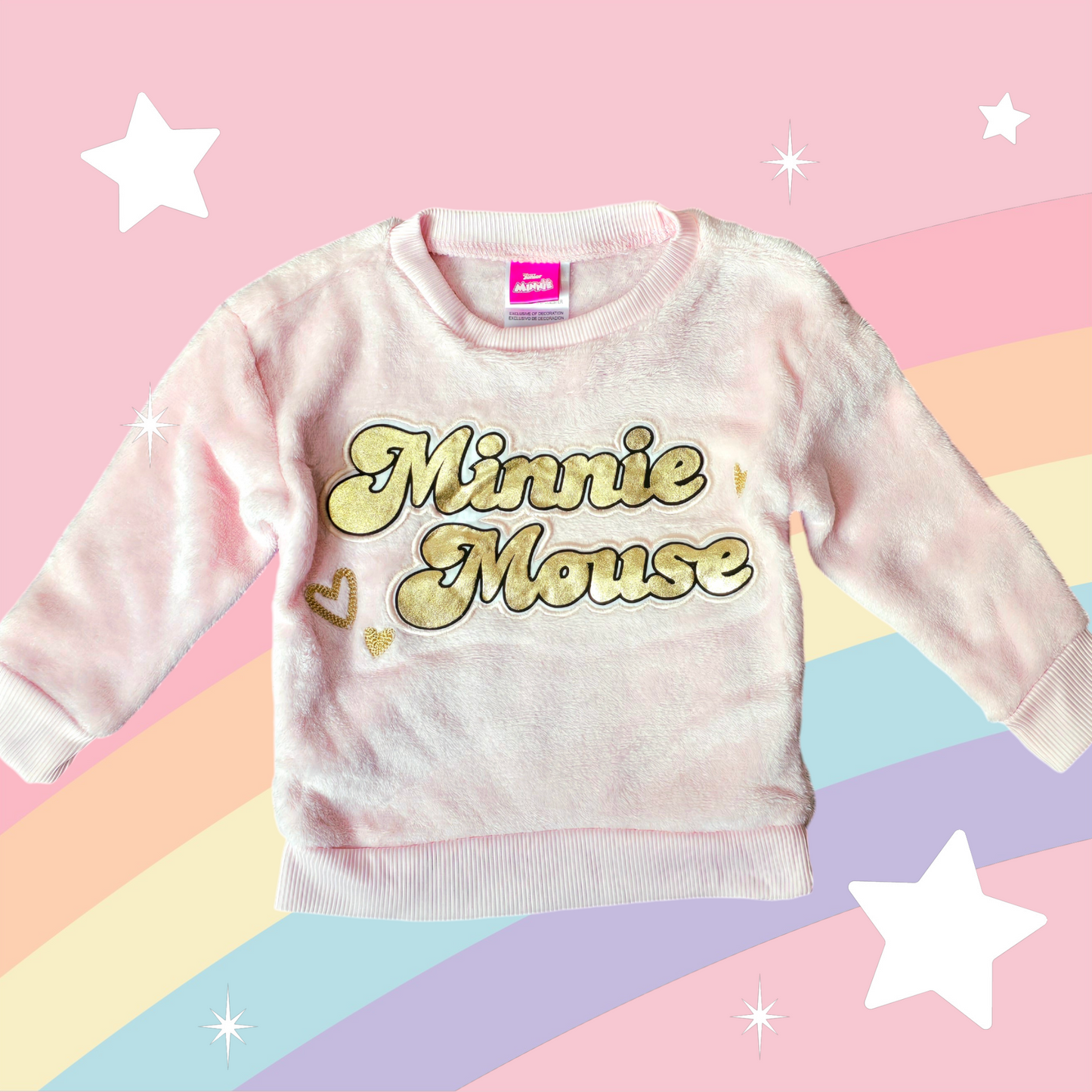 Sweater Light Pink Minnie Mouse Design Size 1-5y