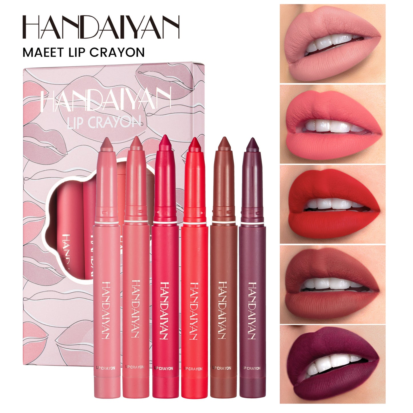 Lip Liner Lipstick Set Of 6 HANDAIYAN Lip Crayon