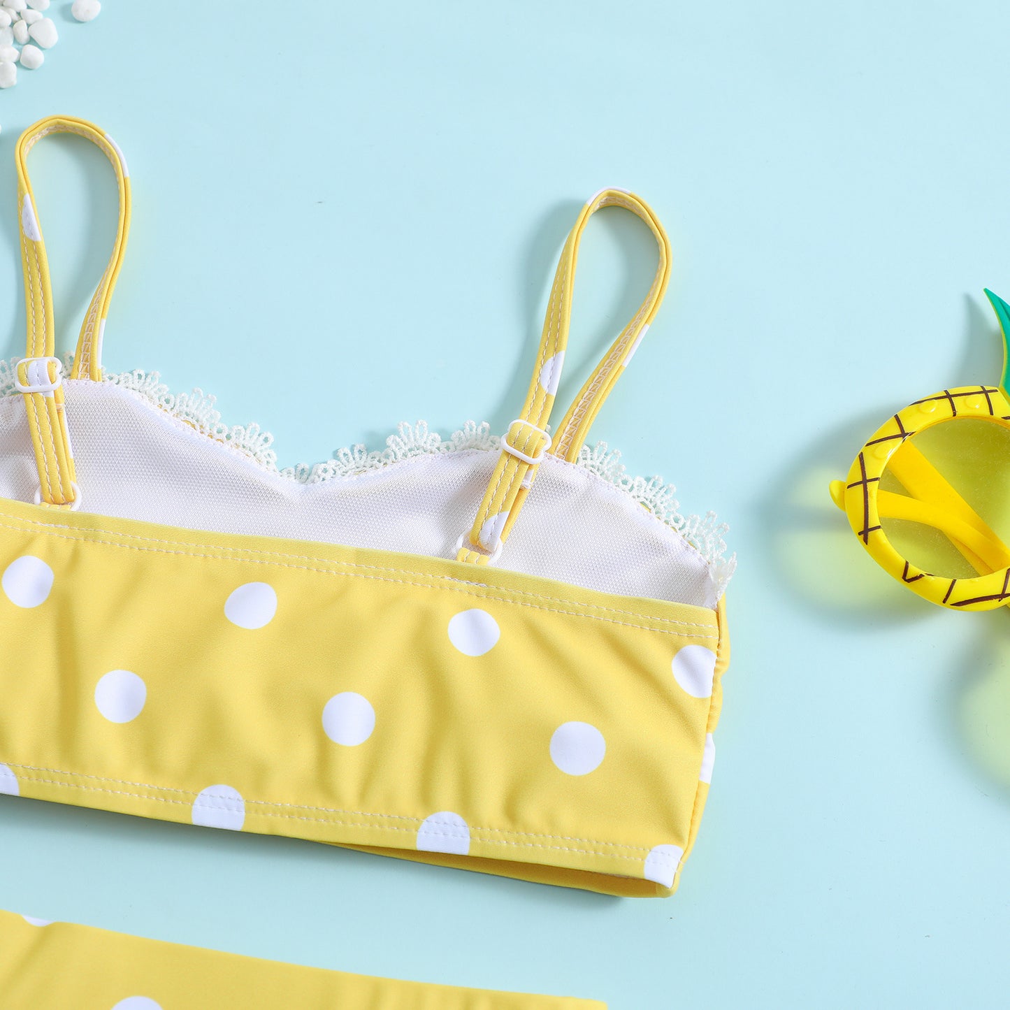Swimwear For Kids Dots Design Set Of 2 Pcs Size 1-7y