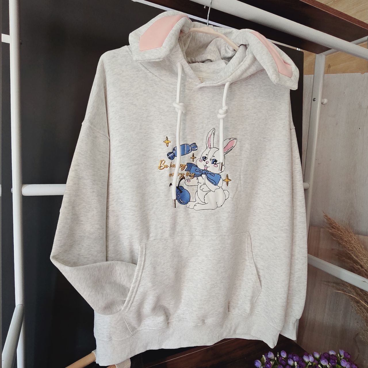 Hoodie Cotton Oversized One Size S-L Rabbit 3D Print
