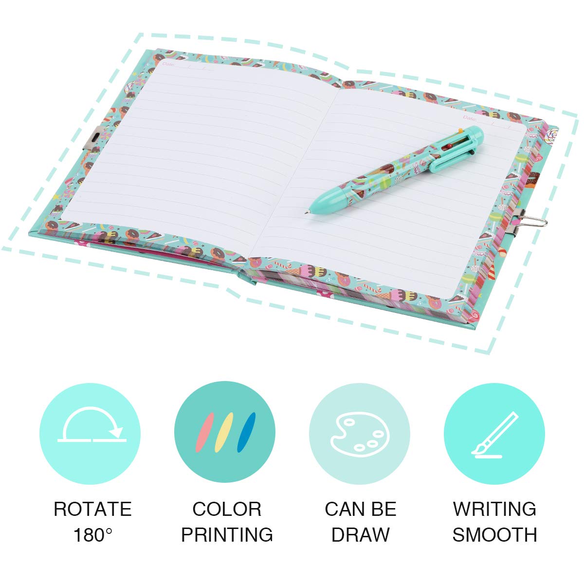 Secret Diary Notebook With Lock And Pen