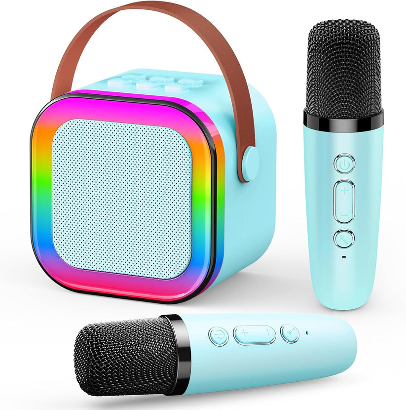 K12 Mini Portable Karaoke Wireless BT Speaker With 2 Microphone