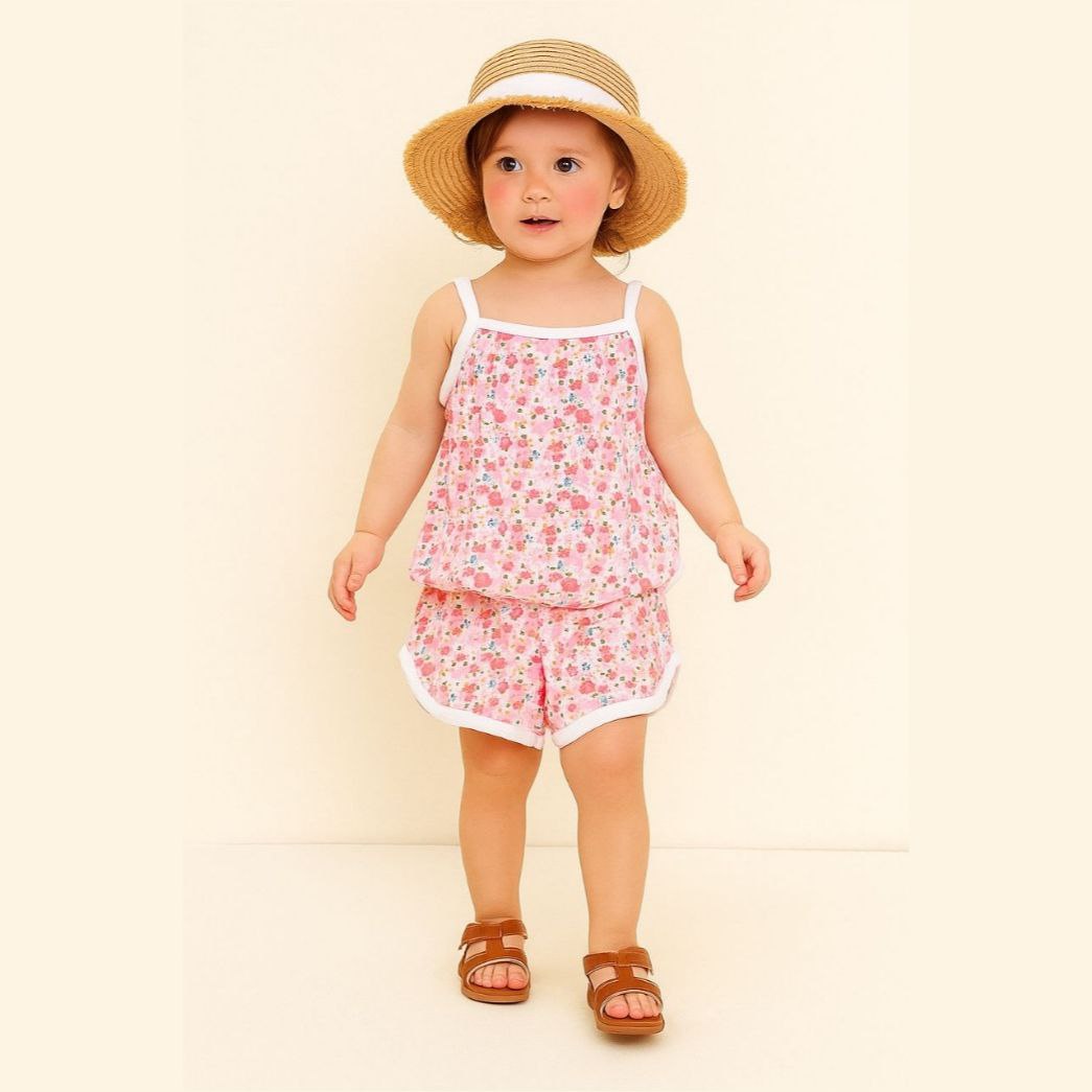 Pijama For Girls Cotton Flower Design Size 1-12y