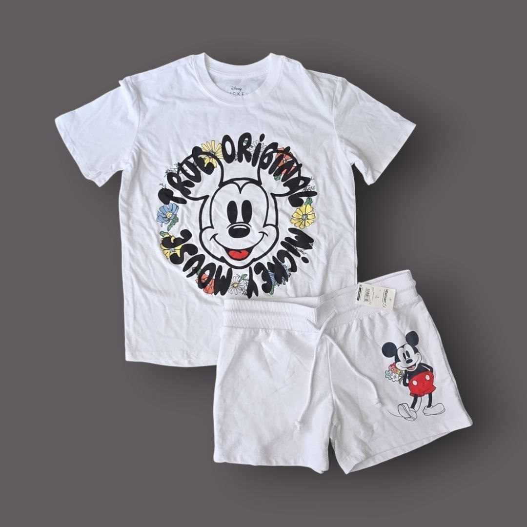 Outfit For Women Mickey Mouse Design Set Of 2 Pcs Short With Fleece Size S