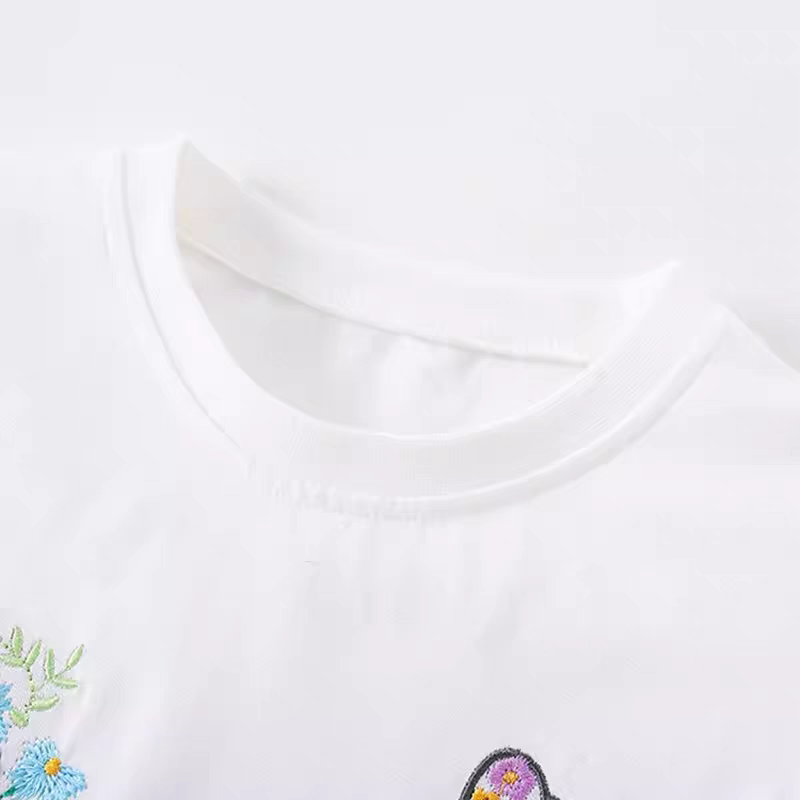 T-shirt For Girls Flower Design Cotton 100% Size 2-8y