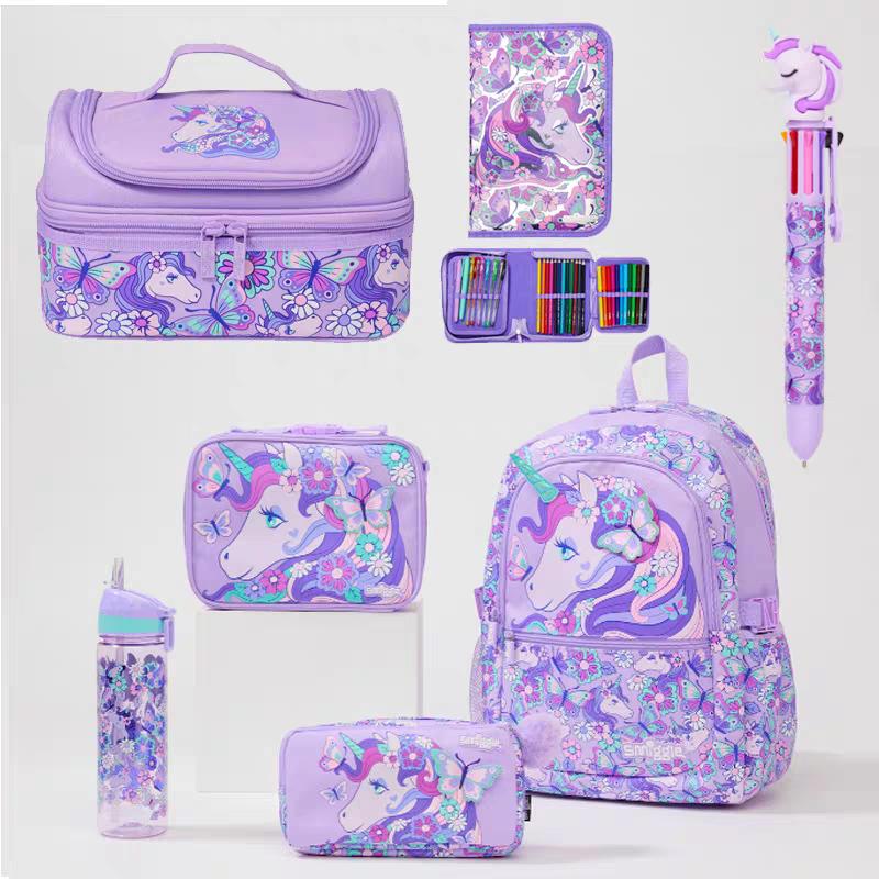 Smiggle Purple Unicorn Design Set 4pcs