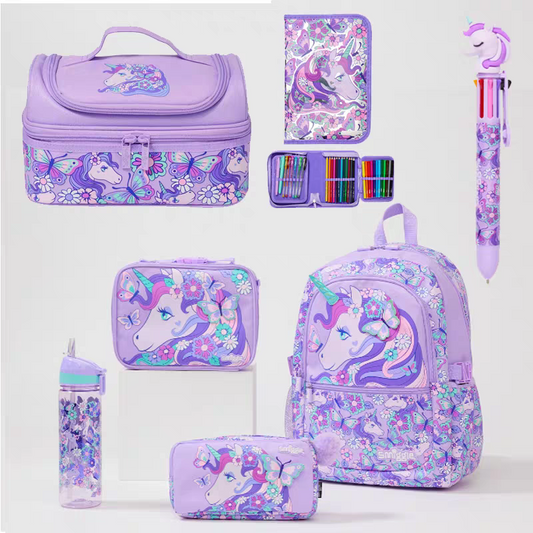 Smiggle  Purple Unicorn Design Set 4pcs